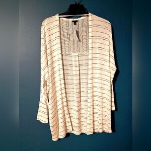 NWT Torrid Size 1x Cardigan, white with multicolored stripes